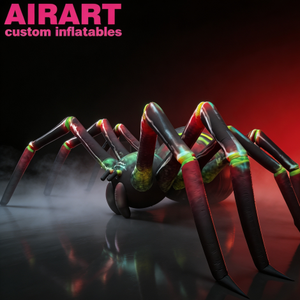 Araña Inflable Negra, Araña Inflable Personalizada con Rayas Rojas y Negras, Decoración de Jardín para Halloween - Product Image 3