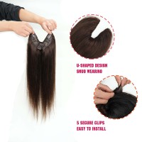 Extensions de cheveux humains Remy indiens invisibles en forme de U, toupet, 100% machine, double trame, mélange sans couture, super double trame