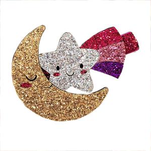 Venta al por Mayor de Fábrica, Pinzas para el Cabello con Brillantina para Niños, Diseño de Cara Sonriente, Moda de Dibujos Animados, Accesorios para el Cabello de Niñas, para Fiestas - Product Image 2