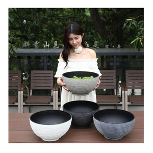 Pots de plantes en plastique texturés en pierre de <span class=keywords><strong>40</strong></span> <span class=keywords><strong>cm</strong></span> <span class=keywords><strong>Pot</strong></span> de fleurs minimaliste grand bol Lotus 15.8 pouces <span class=keywords><strong>Pot</strong></span> de fleurs durable direct de l'usine - Product Image 2