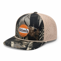 Casquette de baseball sportive en cuir personnalisée avec logo, perforations découpées au laser, imperméable, style A-Frame, pour activités de plein air