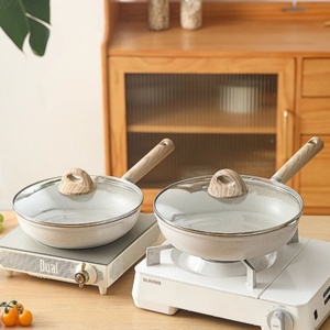 Logo personnalisé 20cm 24cm 26cm 28cm Poêle à frire avec revêtement en marbre Fond d'induction Carote Ensembles d'ustensiles de cuisine - Product Image 4