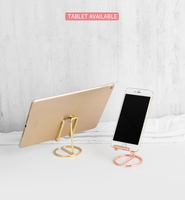 Support de téléphone portable en métal au design moderne et créatif, support de tablette plat en métal décoratif pour bureau
