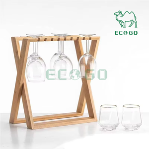 Cintre de table en bambou pliable à l'envers pour verre à vin - Product Image 3