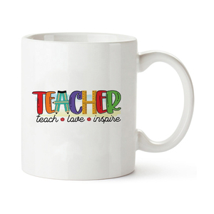 Tazas de café de cerámica blanca personalizadas, regalo de día y vacaciones para <span class=keywords><strong>maestro</strong></span>, con calcomanías de logotipo, 11oz - Product Image 2