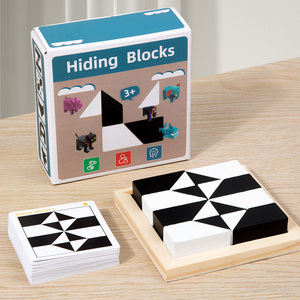 CE CPC Meilleures ventes : Jouet de formation mentale en bois avec blocs à dissimuler et puzzles de correspondance de formes pour enfants, stimulant l'imagination spatiale - Product Image 1