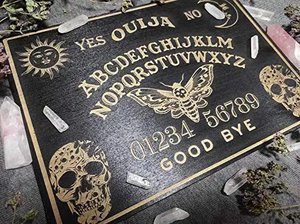 <span class=keywords><strong>Ouija</strong></span> planche lune en cristal en bois grille planche gothique sorcière décor esprit <span class=keywords><strong>jeu</strong></span> occulaire pratique cadeau d'halloween - Product Image 5