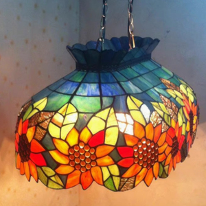 Lustre suspendu Billard Tournesol, Plafonnier brillant de style campagnard et pastoral, Éclairage décoratif pour villa - Product Image 4