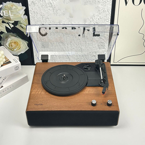 European Style Retro Vinyl Record Player Vintage Phonograph Speaker with Independent <b>Sound</b> Cavity Living Room Ambience - Product Image 5