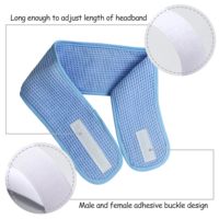 Bandeau en coton gaufré personnalisé avec logo pour filles, bandeau élastique brodé pour maquillage et spa, vente en gros pour femmes