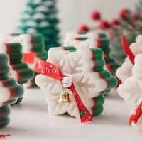 Sechs-Sterne-Schneeflocken-Duftkerze, personalisiert, kreatives Geschenk für Feiertage, Weihnachtsfeiern, Diwali, Vatertag, Sojawachs