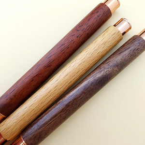 Eco Original pluma estilográfica de madera de lujo de acero inoxidable sólido de oro rosa Kits de pluma de arce cebra nogal OEM pluma estilográfica de madera - Product Image 4