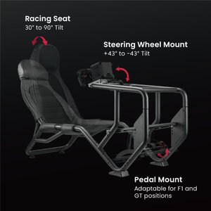 Cabina de Simulación de Carreras LRS14-BS01 F1 GT con Estructura de Acero y Asiento, <span class=keywords><strong>Simulador</strong></span> de Carreras Completo Compatible con Fanatec, <span class=keywords><strong>Logitech</strong></span>, Thrustmaster - Product Image 2