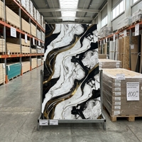 Panneau mural en faux marbre bleu veiné or, résistant aux rayures, imperméable, de qualité supérieure, 1220x2440mm, 3mm, décoration intérieure, revêtement mural pour chambre à coucher