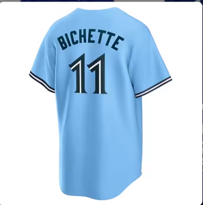 Maillot de baseball bleu Toroto00 27 Vladimir <span class=keywords><strong>Guerrero</strong></span> Jr. 11 Bo <span class=keywords><strong>Bichette</strong></span> 4 Springer 100% polyester Impression par transfert par sublimation - Product Image 3