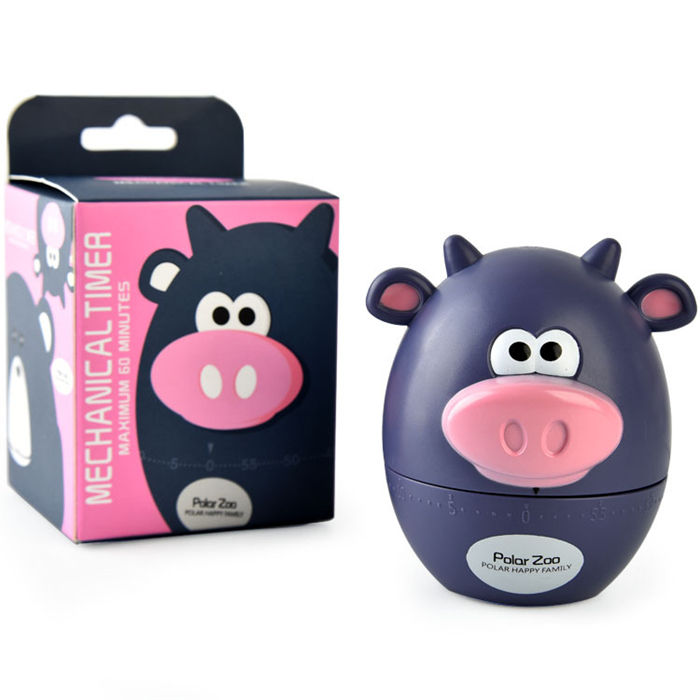 Cute Animal Digital Timer 60 Minute Mechanical Kitchen Timer Plastic Material