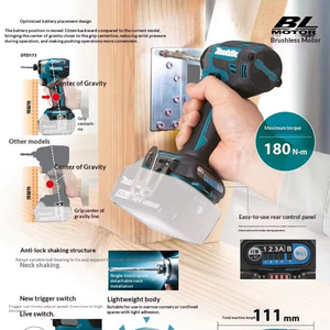 Destornillador Eléctrico Ergonómico Ligero, Equipo de Montaje para Espacios Reducidos, Mantenimiento, Atornillador de Impacto Inalámbrico <span class=keywords><strong>Makita</strong></span> de 18V con Batería de Iones de Litio - Product Image 6
