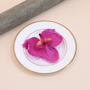 Pinza para el pelo de orquídea Phalaenopsis artificial al por mayor, flor de seda hecha a mano para decoración de tartas y mesas de postres de Acción de Gracias - Product Image 6