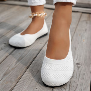 Da <span class=keywords><strong>donna</strong></span> Casual Slip-On <span class=keywords><strong>ballerine</strong></span> in maglia materiale superiore leggero antiscivolo con Design a punta tonda per spostamenti quotidiani all'aperto - Product Image 2