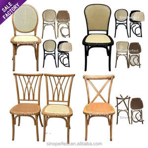 Chaises de mariage de luxe bon marché en vente chaude, nouveau design, chaise en plastique PP imitation bois, chaise en rotin en résine, chaises de salle à manger - Product Image 3