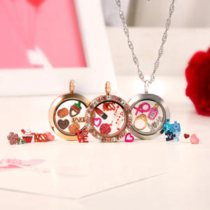 Nouveaux accessoires de bricolage, design rond ouvert, boîte à photos, pendentif collier pour femmes, bijoux - Product Image 4