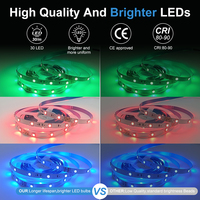 Bande lumineuse LED RGB multicolores ESann DC12V SMD5050 30 LED/m 10 mm IP20 pour discothèque