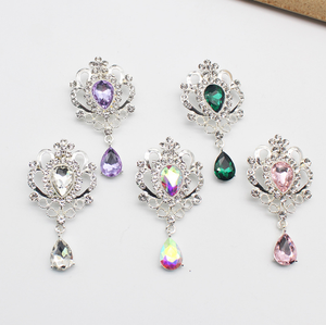 5 pçs/saco 6*3.2cm Cristal Do Vintage Gota Broche Rhinestone Flor Fivela Vestuário Collar Xaile Acessórios - Product Image 1