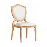 Chaise de restaurant moderne de luxe en gros, chaise de salle à manger antique française avec cadre en bois grainé, chaises de banquet de mariage