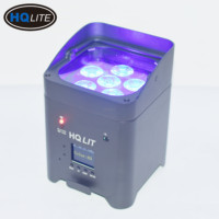 8 pièces de projecteurs LED sans fil pour mariage avec flightcase, 6x6in1 18w RGBWAUV LED Par