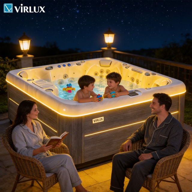 VIRLUX V1011 Grand 6 Person Outdoor Spa TubHigh-End Hydrotherapy Whirlpool Bathtub