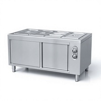 Comptoir de service alimentaire isotherme en acier inoxydable de qualité supérieure avec porte coulissante, le nombre de compartiments est personnalisable