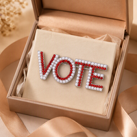 Broche personnalisée en perles pour vote de la Sororité grecque, motif lettre rouge DST, bijou pour cadeau d'anniversaire
