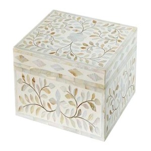 Caja decorativa rectangular de nácar de alta calidad para decoración del hogar y vajilla Acentos indios Gran variedad de cajas - Product Image 5
