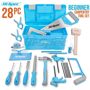 Hi-Spec 25 Piece Kids Woodworking Tool Kit With Safety Glasses And Storage Box For DIY Craft Projects - Product Image 2