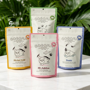 Bolsas de aluminio personalizadas con impresión digital para alimentos de mascotas, con cierre de cremallera y orificio para colgar tipo euro, en presentaciones de 50g, 100g, 250g y 500g. - Product Image 3