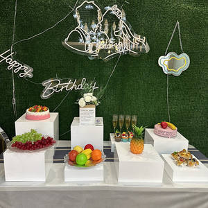 <span class=keywords><strong>Support</strong></span> à nourriture carré en acrylique Gaojian, <span class=keywords><strong>support</strong></span> à dessert, 8 boîtes à cubes imbriquées, rehausseurs, carton pour la présentation de la restauration lors de mariages et de fêtes - Product Image 5