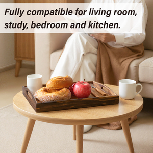 WDF Einzigartiges Küchen-Tablett-Set, Servierplatte aus Holz für Lebensmittel, Extra Großes Serviertablett aus Akazienholz mit Griffen für Partys - Product Image 5