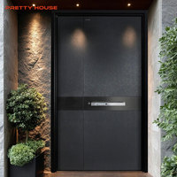 Puerta de Entrada Doble Moderna de Aluminio para Exteriores con Aislamiento Térmico e Impermeable para Viviendas y Uso Comercial