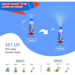 Fontaine à eau gonflable en forme de fusée pour enfants, jeu d'extérieur avec design de fusée - Product Image 4