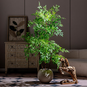 Plante artificielle Nandina, buisson de <span class=keywords><strong>bambou</strong></span> céleste artificiel réaliste à plusieurs tiges, pour aménagement paysager intérieur et extérieur, vente en gros - Product Image 4