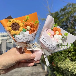 Mini <span class=keywords><strong>Ramo</strong></span> <span class=keywords><strong>de</strong></span> Flores Tejidas <span class=keywords><strong>de</strong></span> Lana, Simulación <span class=keywords><strong>de</strong></span> <span class=keywords><strong>Ramo</strong></span> <span class=keywords><strong>de</strong></span> Flores Frescas Pequeñas, Regalo para el Día <span class=keywords><strong>de</strong></span> San Valentín, Producto Terminado en Crochet - Product Image 2
