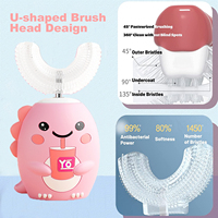 Brosse à dents électrique ultrasonique pour enfants Lula Kids, design intelligent, avec poils souples rechargeables en silicone en forme de U