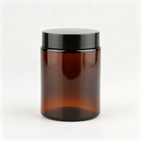 Pot en verre ambré haut de gamme de 150g avec couvercle, idéal pour les cosmétiques, les soins de la peau, les crèmes et les bougies – Vente en gros