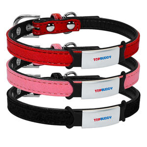 Collar de perro y gato personalizado para mascotas pequeñas con Material de gamuza suave Logotipo de grabado personalizado <span class=keywords><strong>XXS</strong></span> XS y S tamaños pequeño Collar para mascotas - Product Image 1