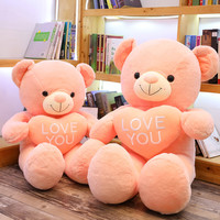 Jouets animaux Ours en peluche avec coeur Ours en peluche Love You Soft Companion Doll Cadeaux de la Saint-Valentin Peluche unisexe Teddybear/
