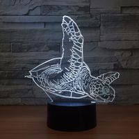 Tortue 3D veilleuse tortues de mer LED coloré chambre lampe de chevet bébé dormir nuit lampe USB étrange lampe pour enfants cadeau