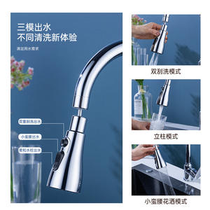 Grifo de Cocina con Rotación de 360 Grados, Filtro Universal Antisalpicaduras, Monomando, Válvula de Cerámica Moderna, Montaje en Encimera - Product Image 4