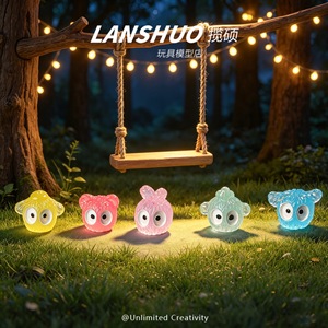 Adornos Luminosos de Animales Mini Lanshuo, Decoraciones de Halloween para Niños, Juguetes de Plástico con Forma de Bola de Carbón de Dibujos Animados - Product Image 4