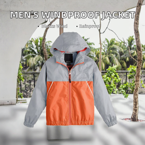 Autumn Men's <b>Hooded</b> Casual Windproof Waterproof 100% Polyester Sheep <b>Fur</b> <b>Jacket</b> Zipper OEM Service Custom Logo Wholesale Options - Product Image 2