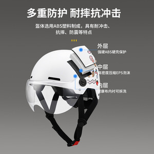 Casque Demi-Face en ABS avec Doublure en Polystyrène Expansé, Fermeture Rapide, Taille Unique, Design Graphique, Casque de Moto - Product Image 3